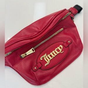 JUICY COUTURE VINTAGE‎ Y2K Fanny Pack Belt Bag, Red with Gold Logo